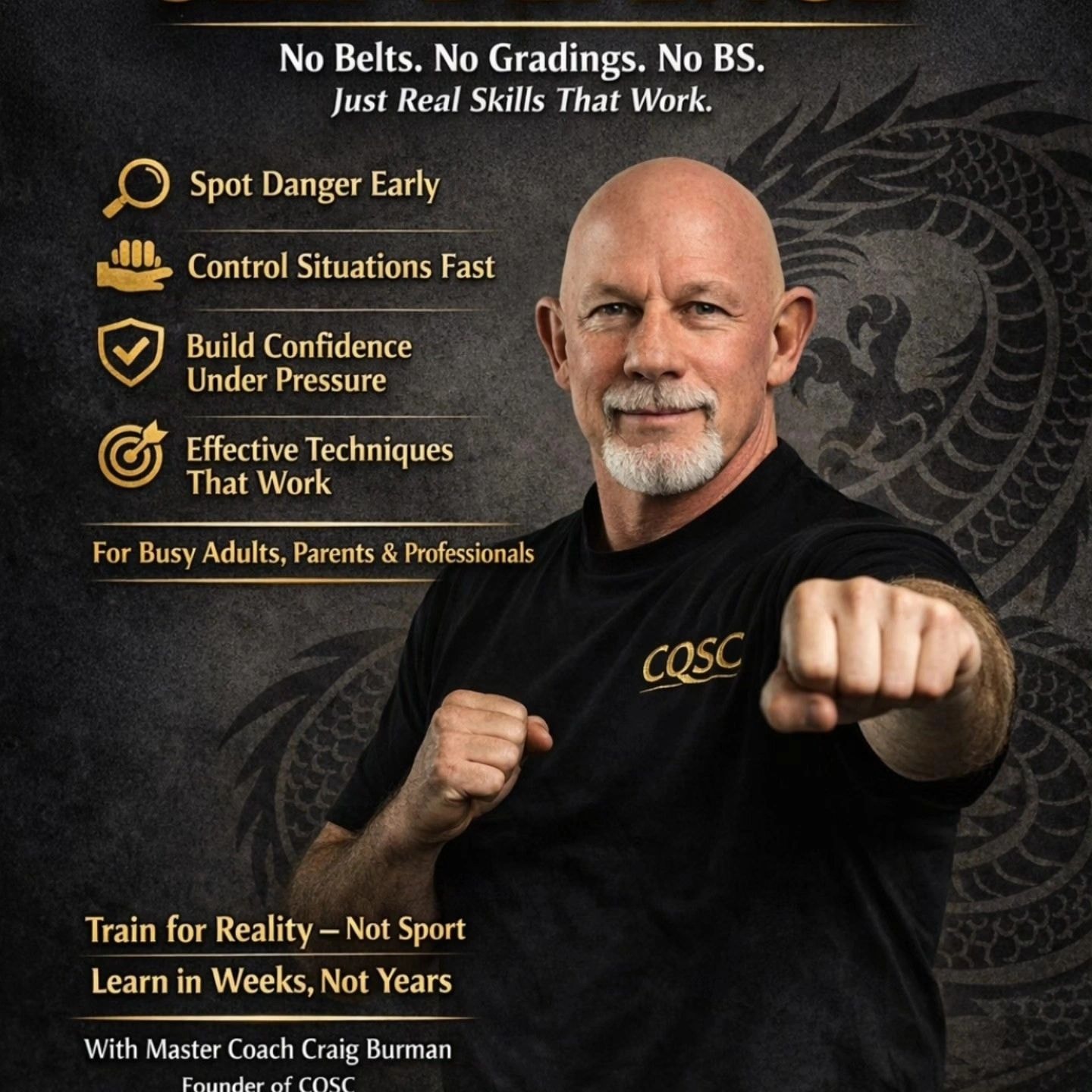 CQSC students and instructor — Port Macquarie self-defence training
